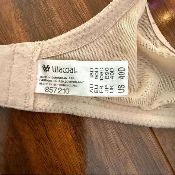 Wacoal Visual Effects Minimizer Bra 857210 Sand Beige 40D Underwire Full Covg - Picture 5 of 7
